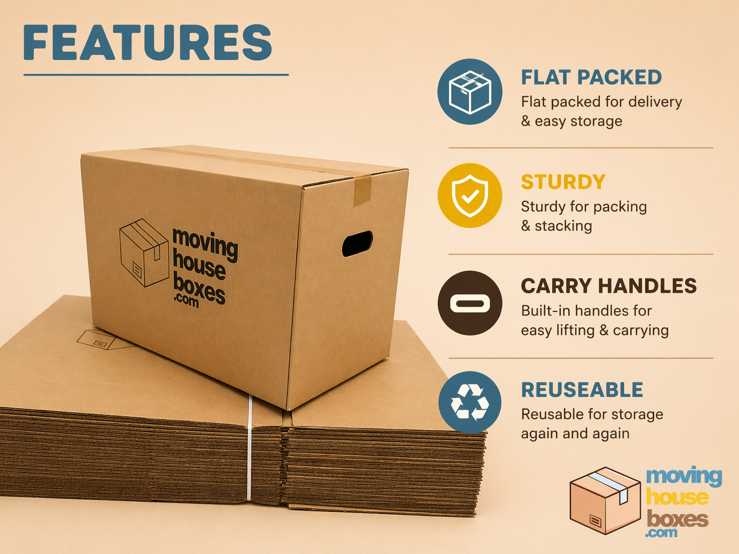 Moving Boxes 50x30x30cm 25 Pack - Image 4